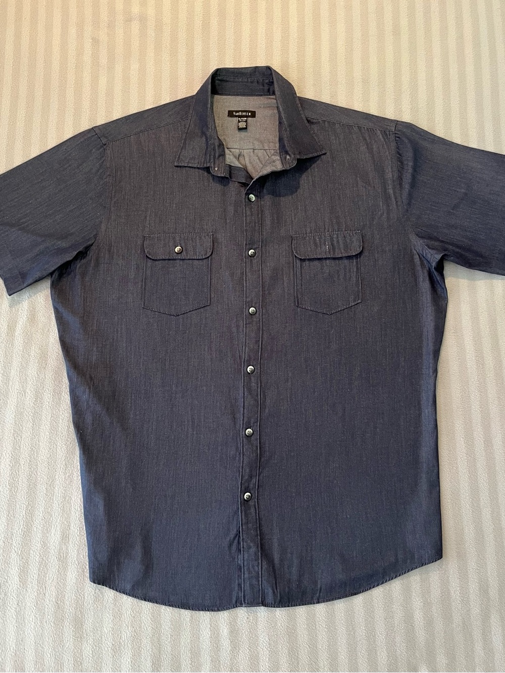 Van Heusen Dark Navy Short Sleeve Button-Down Shirt